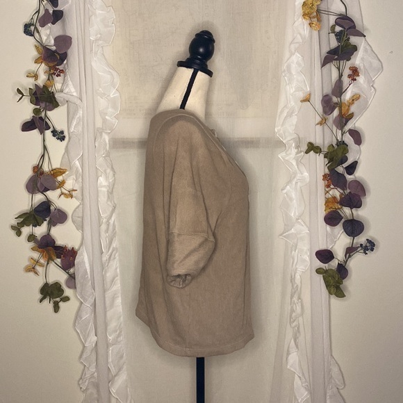 Madewell Ribbed‎ Short Sleeve Tan Top Size Medium - Picture 3 of 5